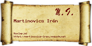 Martinovics Irén névjegykártya