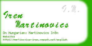iren martinovics business card